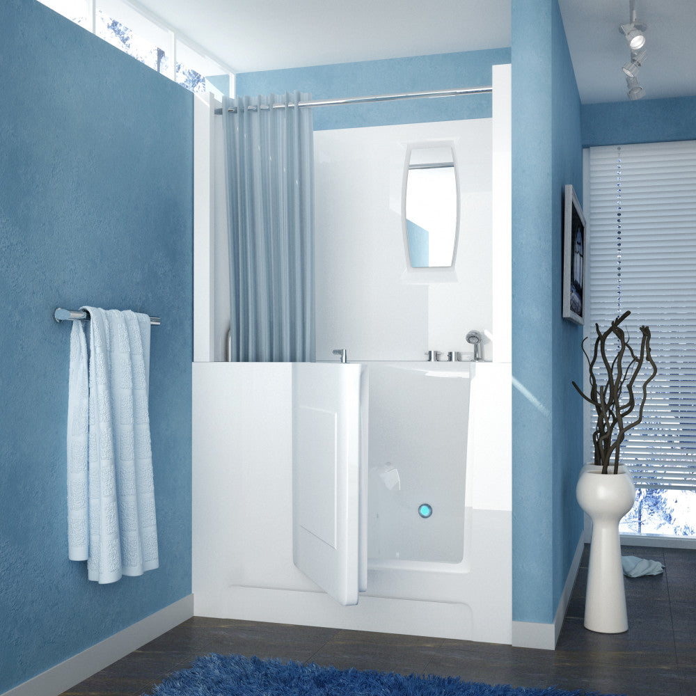 MediTub 2747 Walk-In-Tub 27 x 47 Right Drain White Bathtub Walk-in-Tub MediTub Soaking