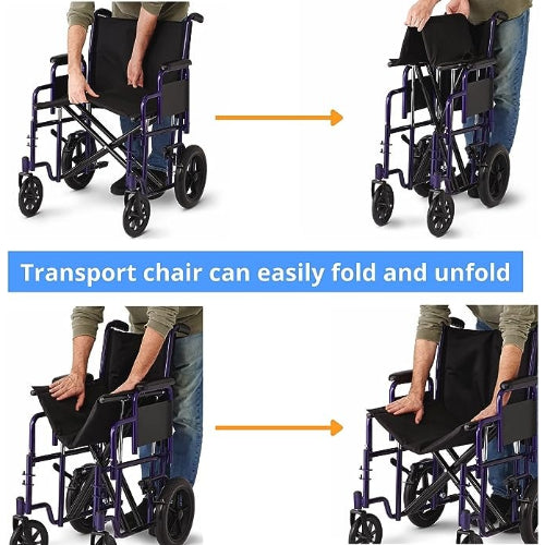 Drive Medical Transport Wheelchair Bariatric 22 Wide Blue Drive Medical