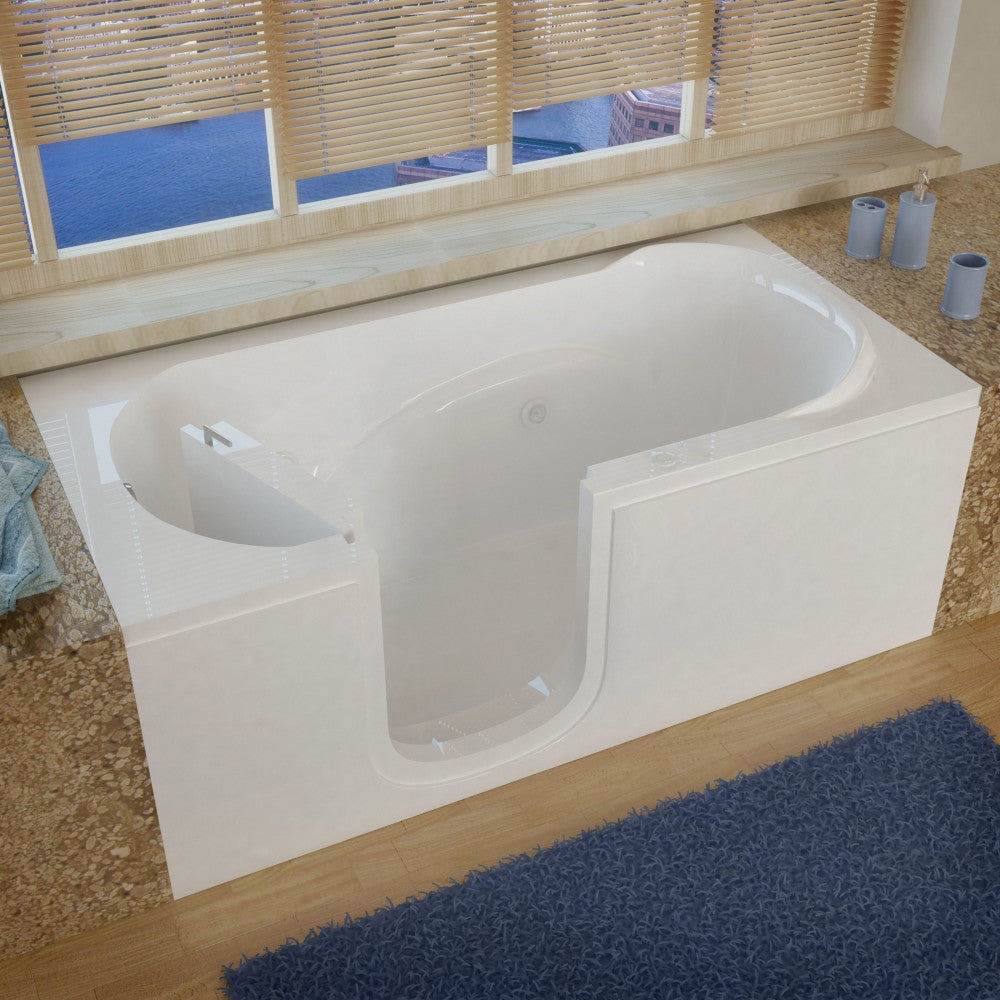 MediTub 3060SI Step-In 30 x 60 White Bathtub, Whirpool & Air Jets Add-Ons Walk-in-Tub MediTub Whirlpool Jetted Left