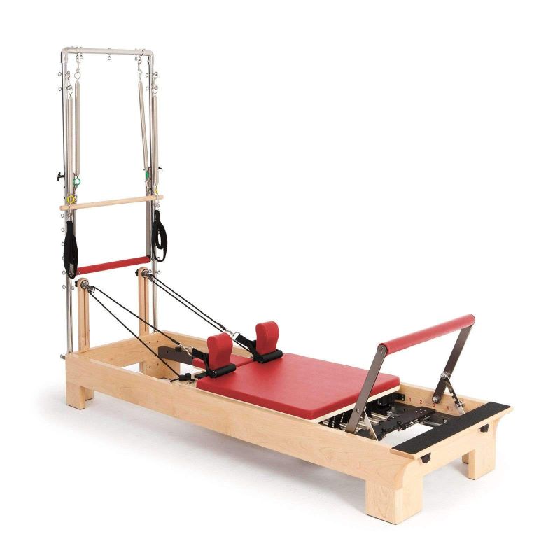 Elina Pilates wood reformer with tower Pilates Elina Pilates Red