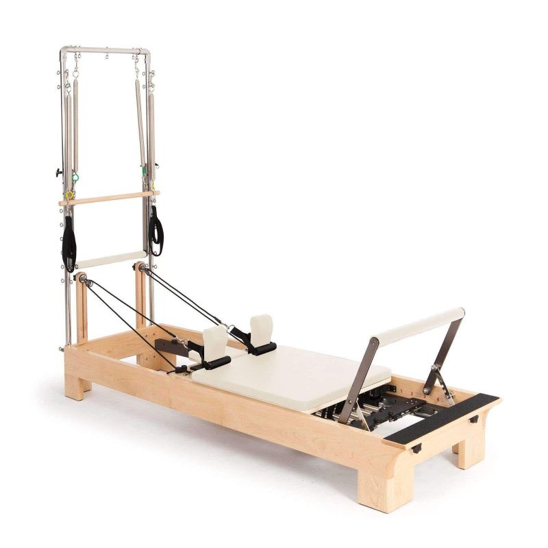 Elina Pilates wood reformer with tower Pilates Elina Pilates Ivory