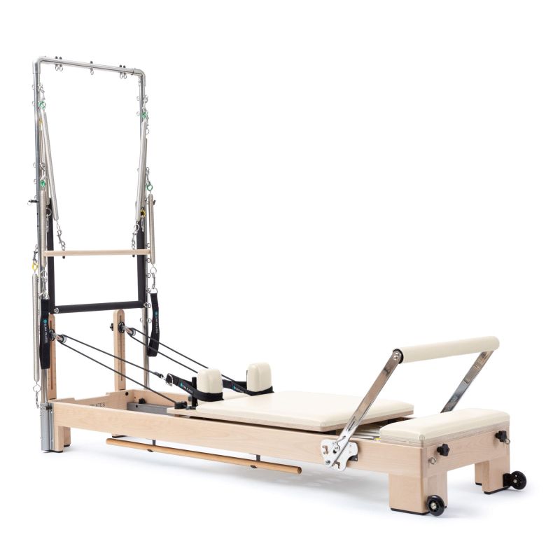 Elina Pilates Wooden Reformer Lignum With Tower Pilates Elina Pilates Ivory