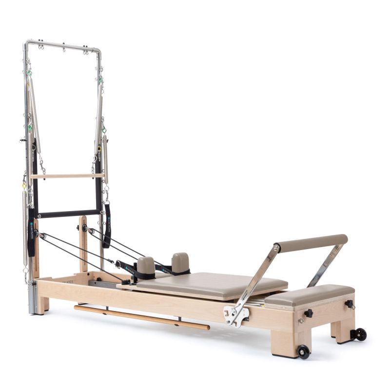 Elina Pilates Wooden Reformer Lignum With Tower Pilates Elina Pilates Mocha