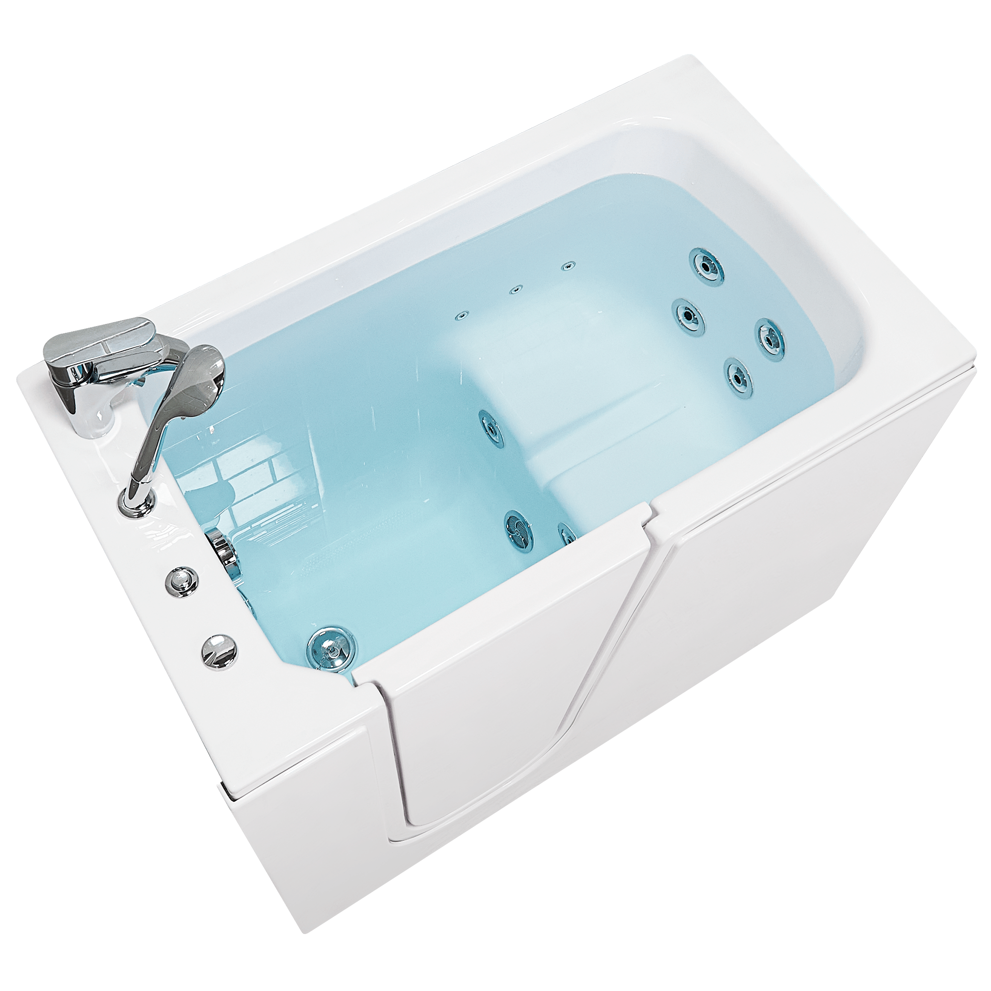 Ella Flow Acrylic Hydro Massage Walk in Tub 28"x48", Inward Swing Door, 2 Piece Fast Fill Faucet Bath Tub Ella's Bubbles   