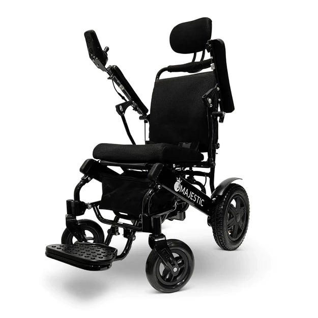 ComfyGo Majestic IQ-9000 Long Range Electric Wheelchair With Auto Recline Electric Wheelchair ComfyGo Black Standard 17.5 inches