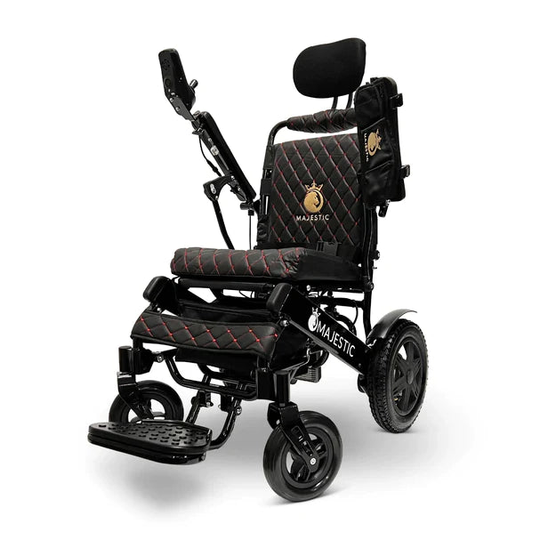 ComfyGo Majestic IQ-9000 Long Range Electric Wheelchair With Auto Recline Electric Wheelchair ComfyGo Black Black 17.5 inches