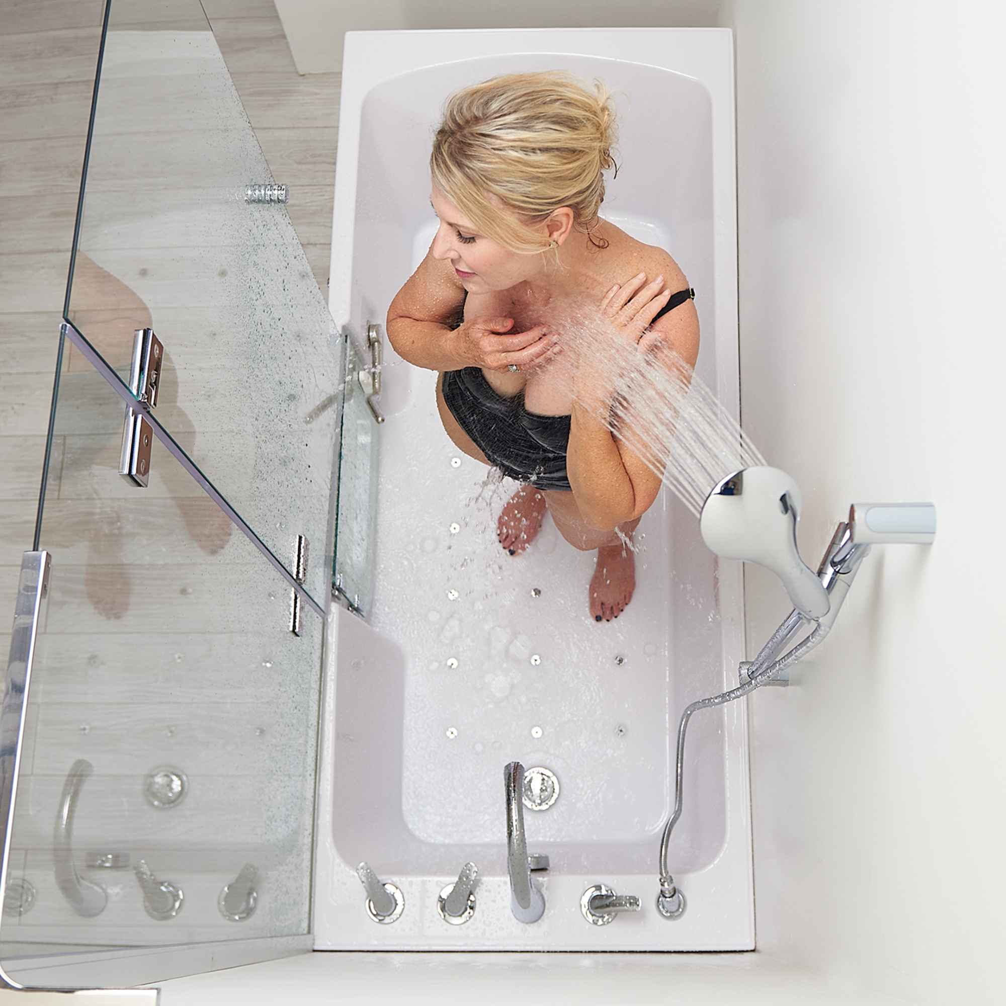 Ella's Bubbles Laydown 32x72 Air Massage Walk-In-Bathtub Left Drain, 5 Piece Fast Fill Faucet Bath Tub Ella's Bubbles   