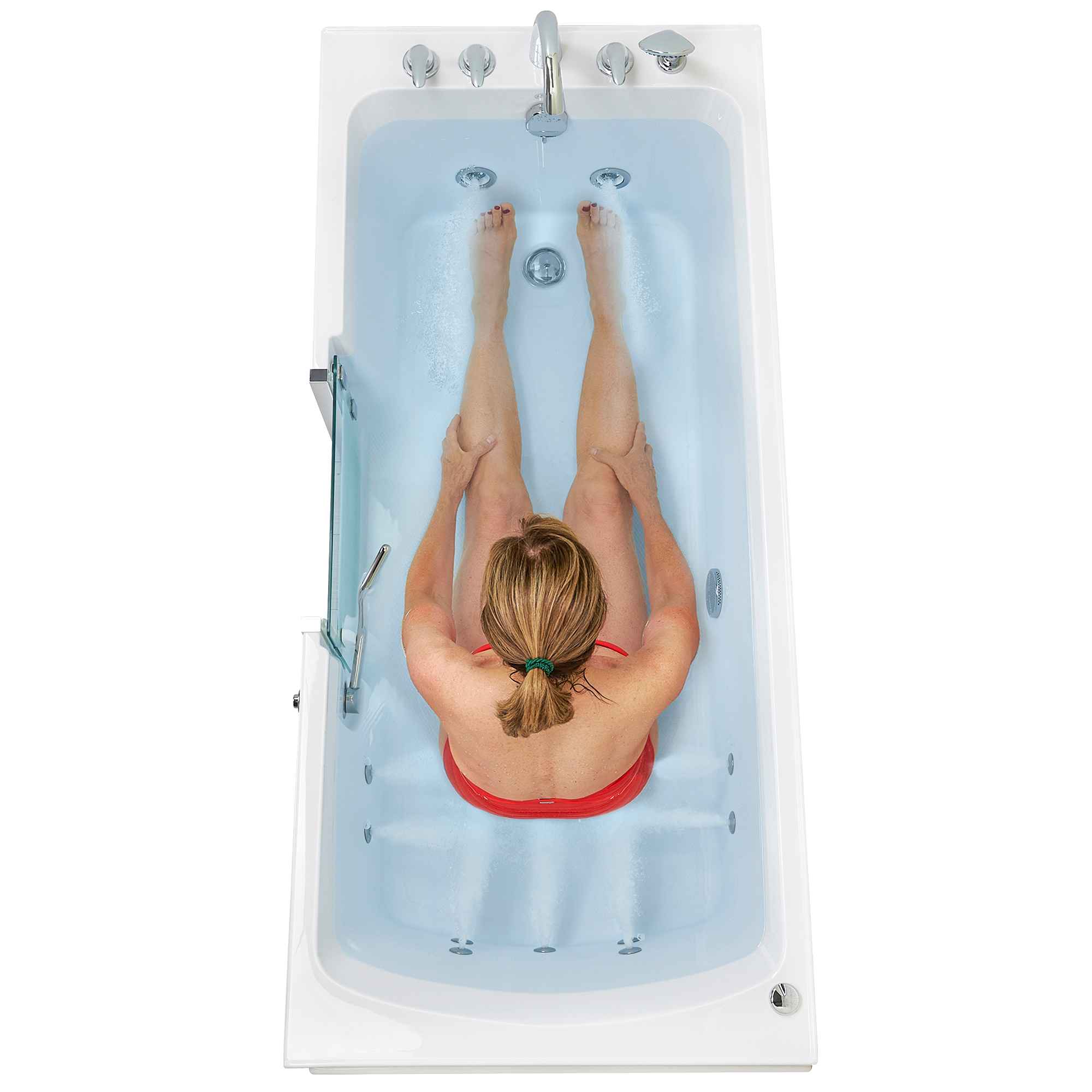 Ella's Bubbles Laydown 32x72 Hydro Massage Walk In Bathtub, 5 Piece Fast Fill Faucet Bath Tub Ella's Bubbles   