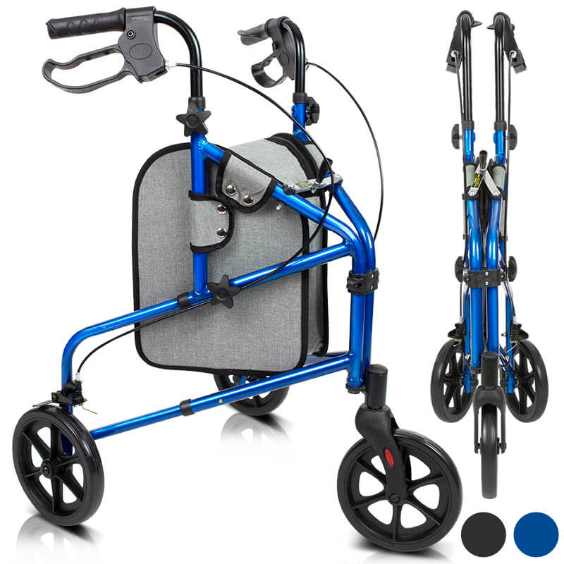 Vive Health 3 Wheel Rollator Walkers & Rollators Vive Health Blue  