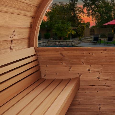 SaunaLife Model E7W 4-Person Outdoor Sauna Barrel-Window Outdoor Sauna SaunaLife   