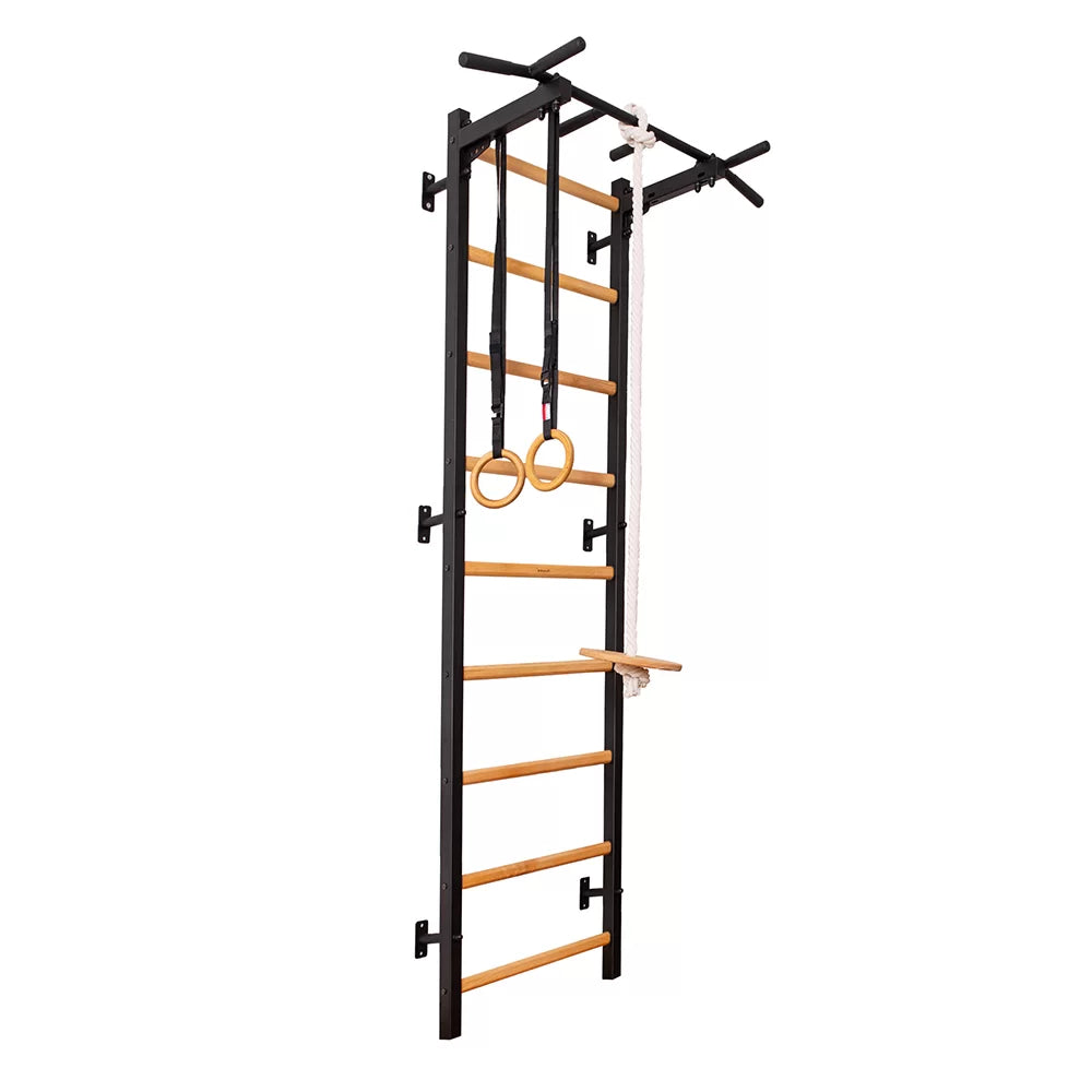 BenchK 721B + A076 Gymnastics Wall Bars with Accessories Fitness Bench K Black  