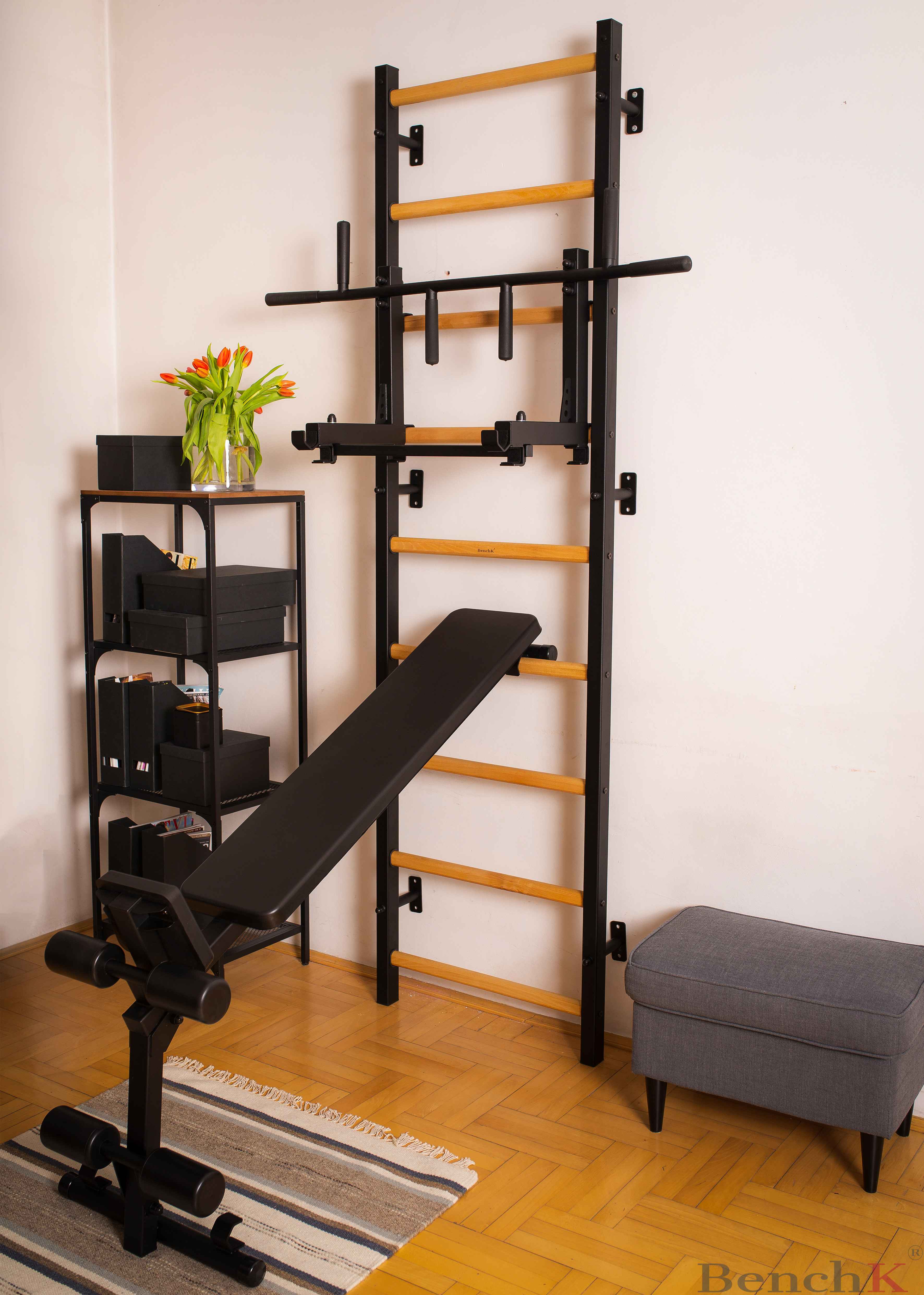 BenchK 733B, 733W Luxury Wall Bars for Home Gym Fitness Bench K   