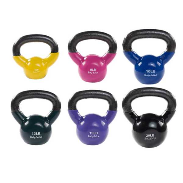 Body-Solid Vinyl Coated Kettlebell Sets KBVS Kettlebells Body-Solid 5-20lb Set (Every Bell)