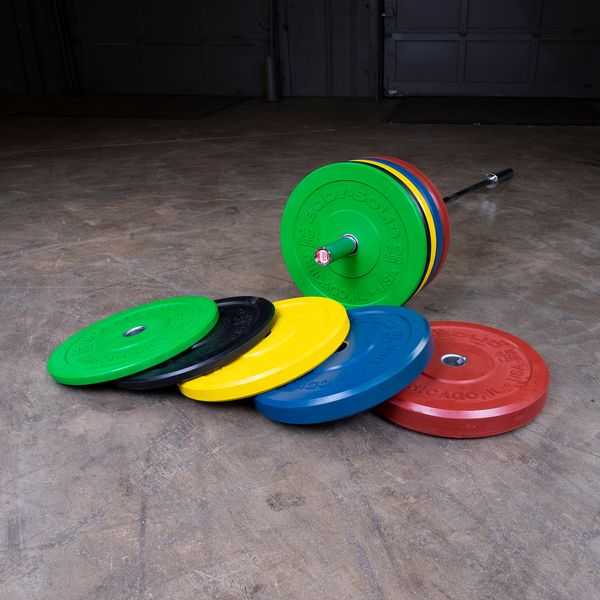 Body Solid 260Lb Chicago Extreme Bumper Plate Set OBPXC260 Weight Plate Set Body-Solid