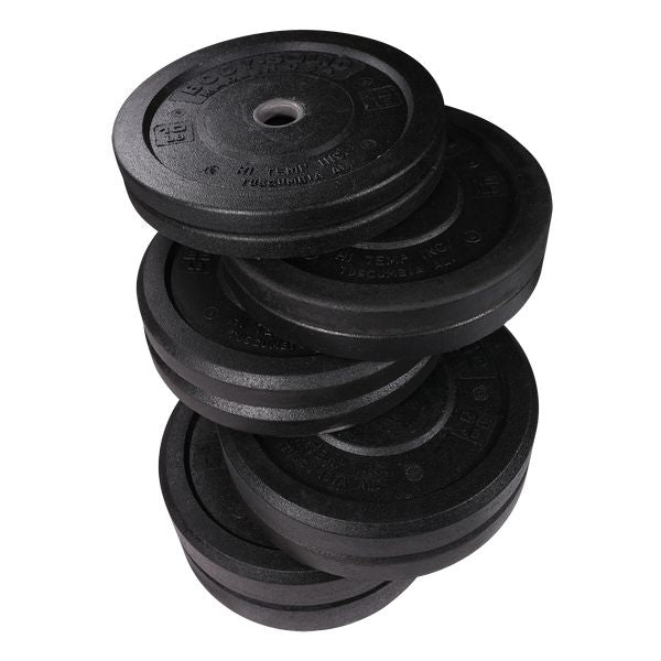 Body-Solid Premium Bumper Plates OBPH With Black Olympic Bar Set Bumper Plates Body-Solid 260 Lb Set No