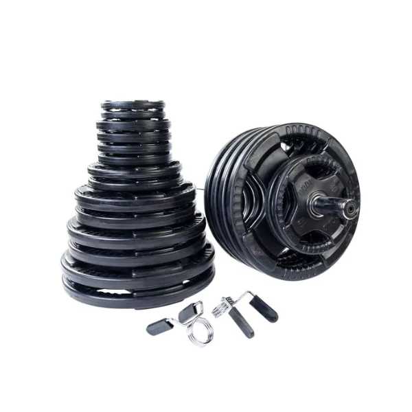 Body Solid OSR - Rubber Grip Olympic Barbell Sets Weight Plates Set Body-Solid 400lb Set