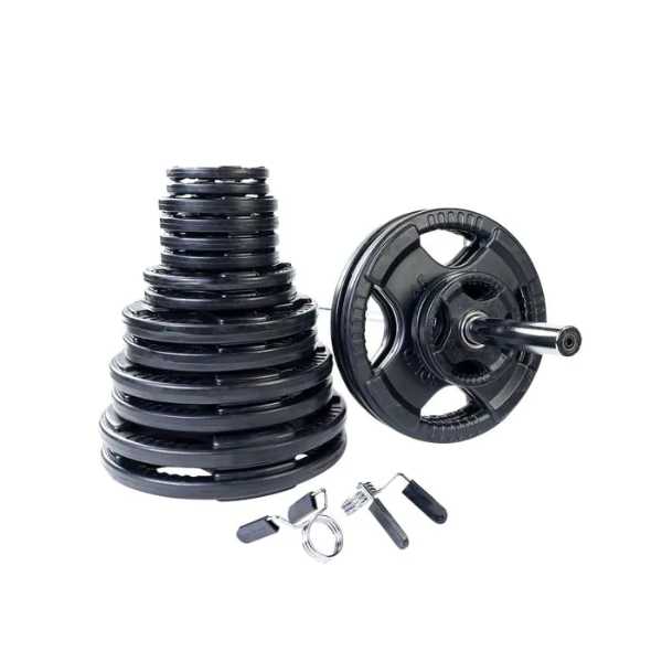 Body Solid OSR - Rubber Grip Olympic Barbell Sets Weight Plates Set Body-Solid 500lb Set