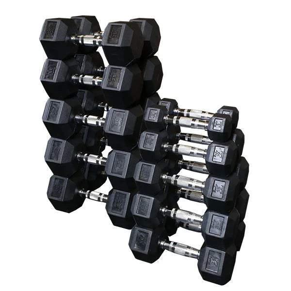 Body Solid Rubber Hex Dumbbell Sets - SDRS Dumbbell Set Body-Solid