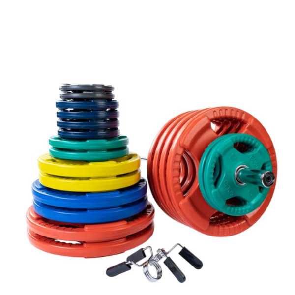 Body Solid ORCS - Color Rubber Grip Olympic Barbell Sets Weight Plates Body-Solid 300 Lb Set