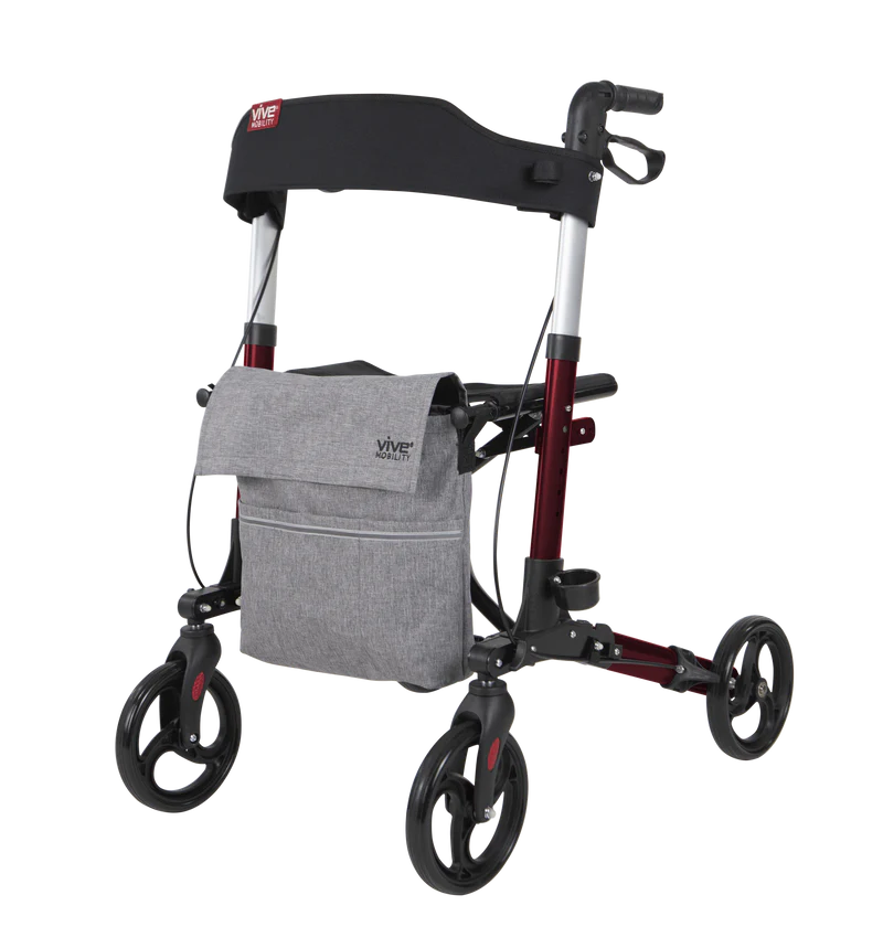 Vive Health Rollator Walker Mobility Vive Health Red  