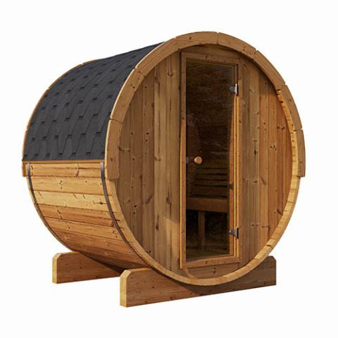 SaunaLife Model E6 3-Person Outdoor Sauna Barrel Outdoor Sauna SaunaLife   