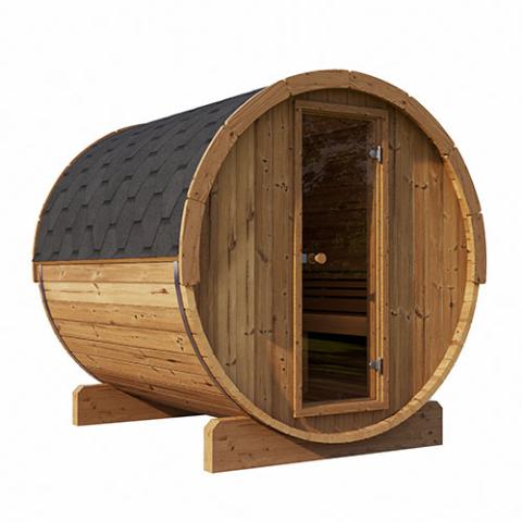 SaunaLife Model E7 4-Person Outdoor Sauna Barrel Outdoor Sauna SaunaLife   
