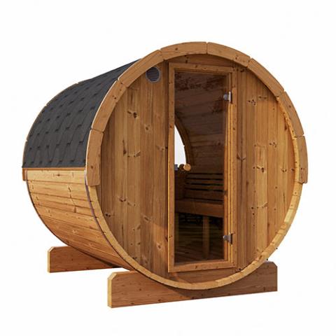 SaunaLife Model E6W 3-Person Outdoor Sauna Barrel-Window Outdoor Sauna SaunaLife   
