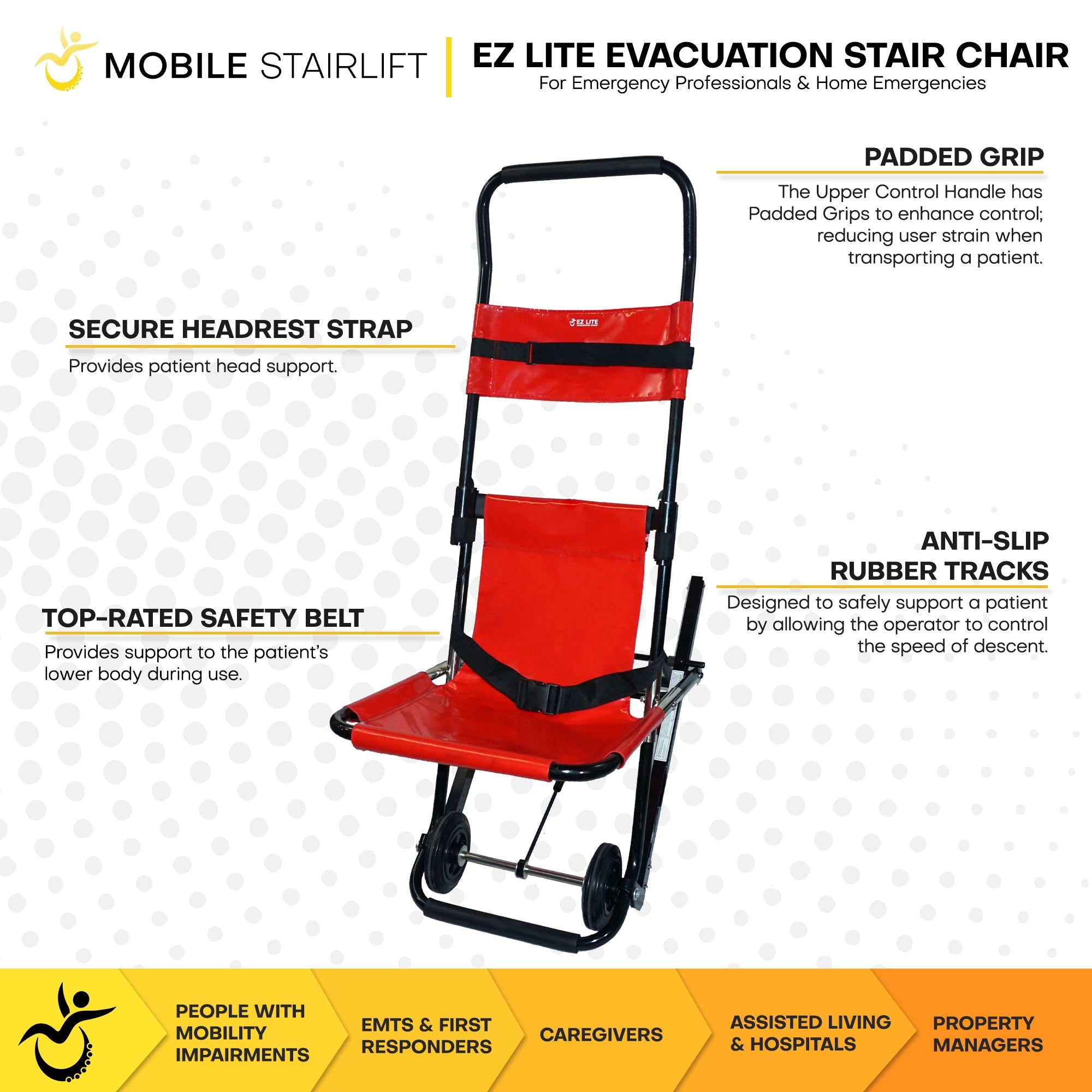 Climbing Steps Mobile Stairlift EZ LITE Evacuation Stair Chair Stair Lift Climbing Steps   