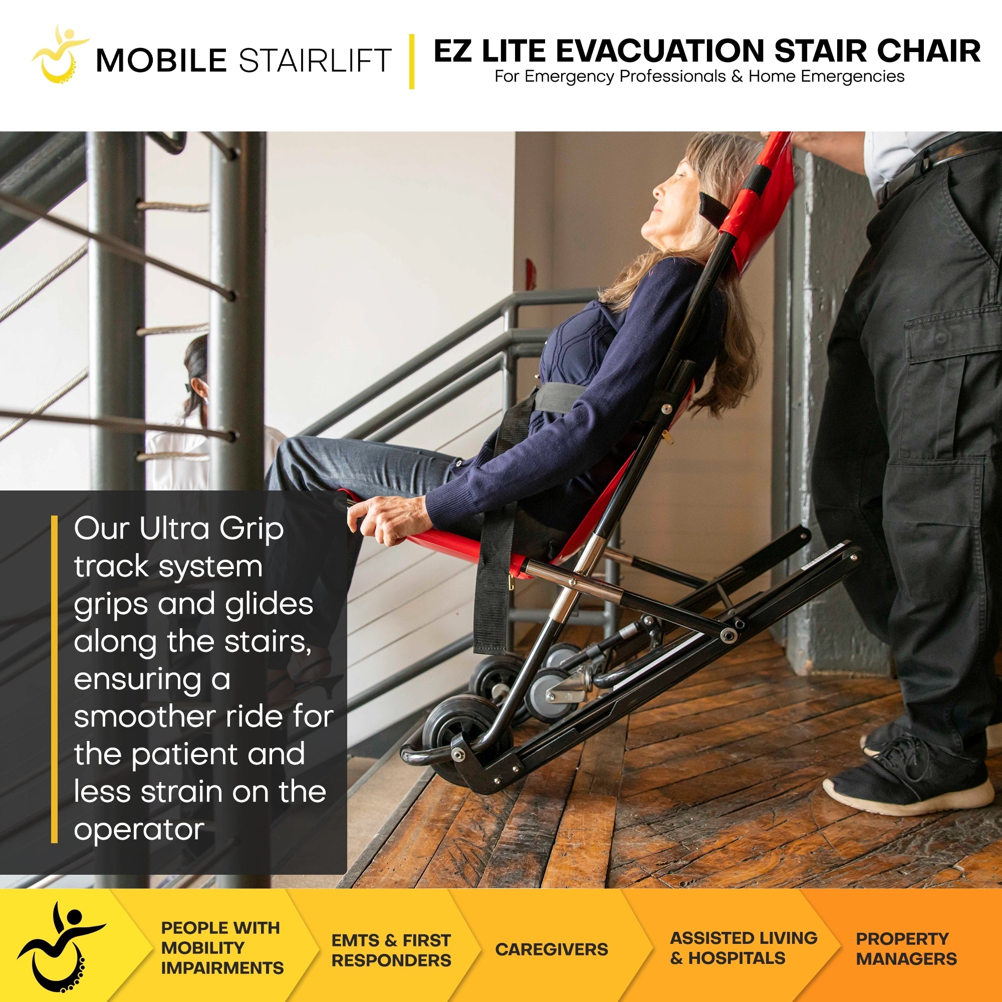 Climbing Steps Mobile Stairlift EZ LITE Evacuation Stair Chair Stair Lift Climbing Steps   