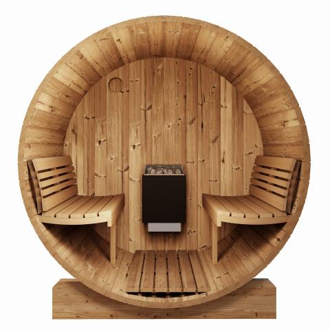 SaunaLife Model E6 3-Person Outdoor Sauna Barrel Outdoor Sauna SaunaLife   
