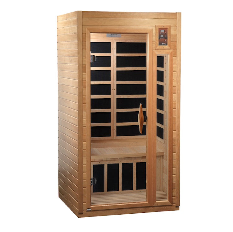 Golden Designs Geneva Elite 1-2-person PureTech™ Near Zero EMF FAR Infrared Sauna (Canadian Hemlock) Saunas Golden Designs Default Title