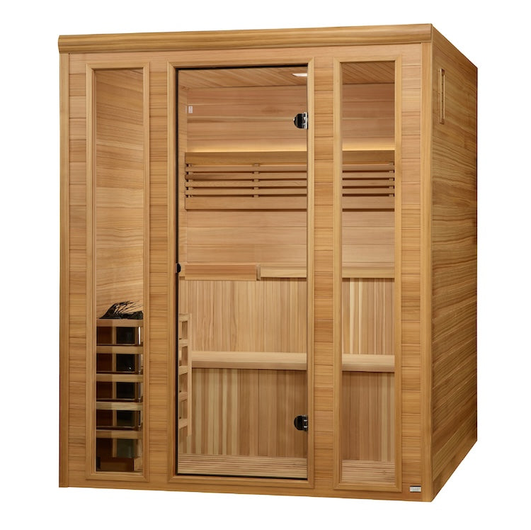 Golden Designs Engelberg Edition 4-6 Person Traditional Steam Sauna - Pacific Premium Clear Cedar Saunas Golden Designs