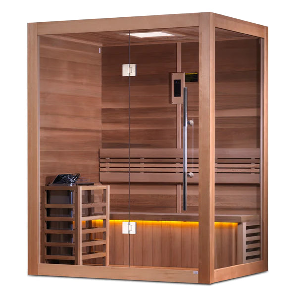 Golden Designs Hanko Edition 2 Person Indoor Traditional Sauna (Heater Included) Indoor Sauna Golden Designs Saunas   