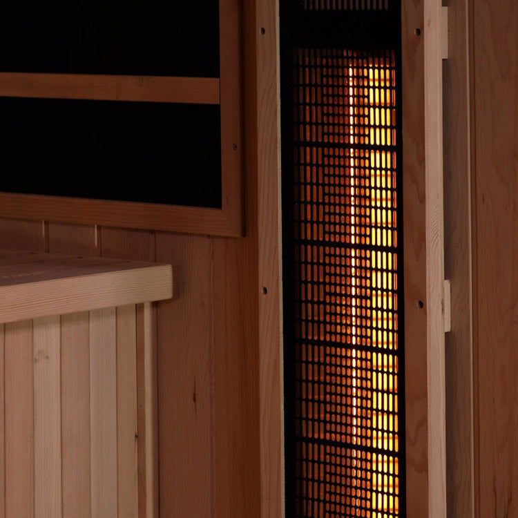 Golden Designs 2025 3-Person Full Spectrum PureTech™ Near Zero EMF FAR Infrared Sauna with Himalayan Salt (Canadian Hemlock) Saunas Golden Designs