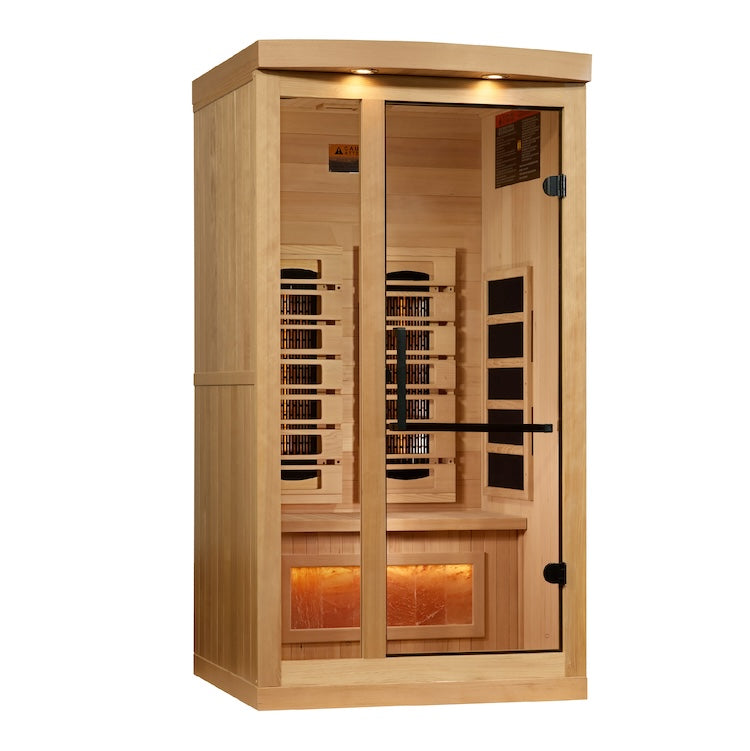 Golden Designs 1-2-Person Full Spectrum PureTech Near Zero EMF FAR Infrared Sauna with Himalayan Salt(Canadian Hemlock) Saunas Golden Designs Default Title