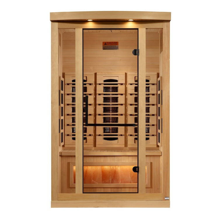 Golden Designs 2-Person Full Spectrum PureTech™ Near Zero EMF FAR Infrared Sauna with Himalayan Salt (Canadian Hemlock) Saunas Golden Designs