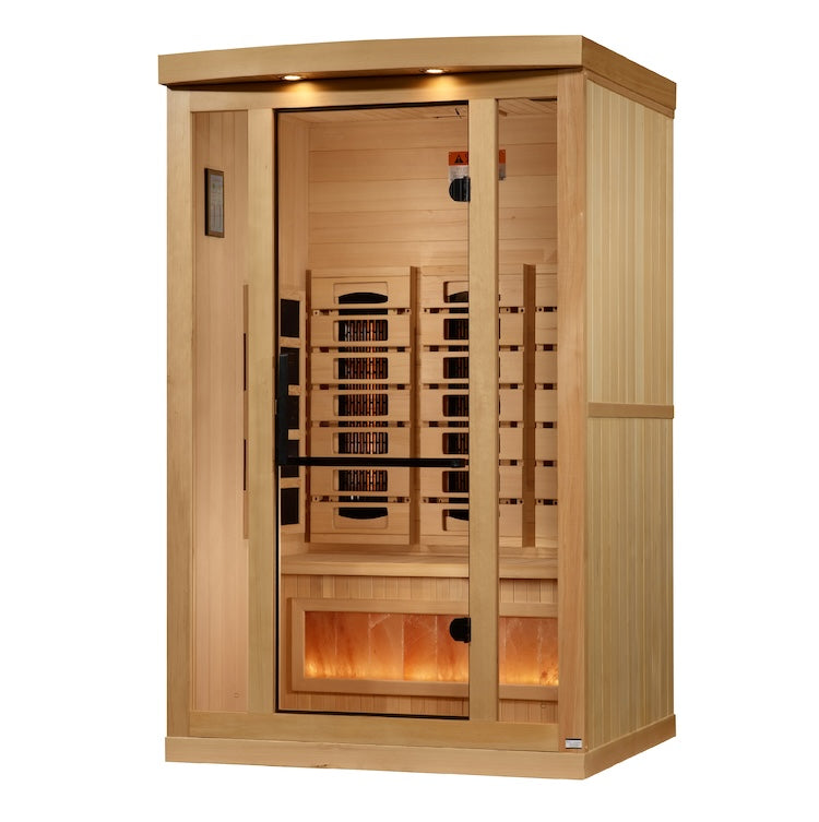 Golden Designs 2-Person Full Spectrum PureTech™ Near Zero EMF FAR Infrared Sauna with Himalayan Salt (Canadian Hemlock) Saunas Golden Designs