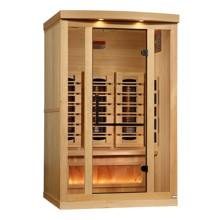 Golden Designs 2-Person Full Spectrum PureTech™ Near Zero EMF FAR Infrared Sauna with Himalayan Salt (Canadian Hemlock) Saunas Golden Designs Default Title