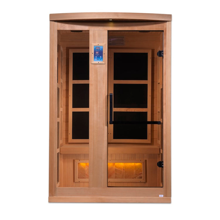 Golden Designs 2-Person "Hotel Edition" Full Spectrum PureTech™ Near Zero EMF FAR Infrared Sauna with Himalayan Salt (Canadian Hemlock) Saunas Golden Designs