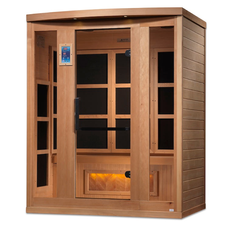 Golden Designs 3-Person "Hotel Edition" Full Spectrum PureTech™ Near Zero EMF FAR Infrared Sauna with Himalayan Salt (Canadian Hemlock) Saunas Golden Designs