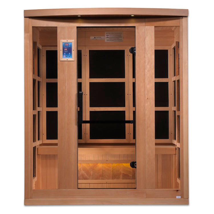 Golden Designs 3-Person "Hotel Edition" Full Spectrum PureTech™ Near Zero EMF FAR Infrared Sauna with Himalayan Salt (Canadian Hemlock) Saunas Golden Designs