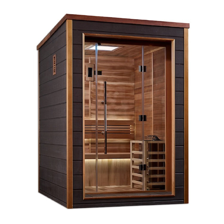 Golden Designs Narvik 2 Person Outdoor Traditional Sauna - Canadian Red Cedar Interior Saunas Golden Designs Default Title