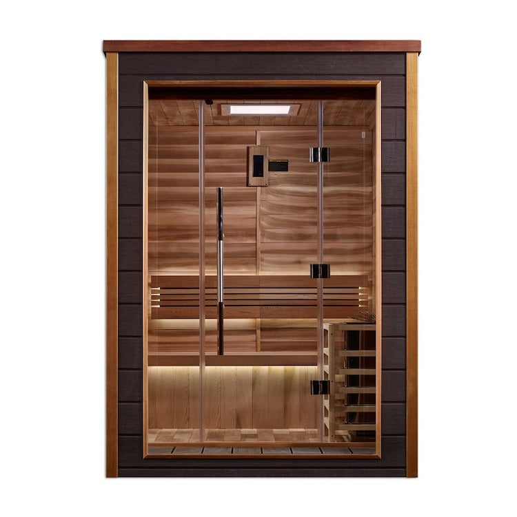 Golden Designs Narvik 2 Person Outdoor Traditional Sauna - Canadian Red Cedar Interior Saunas Golden Designs