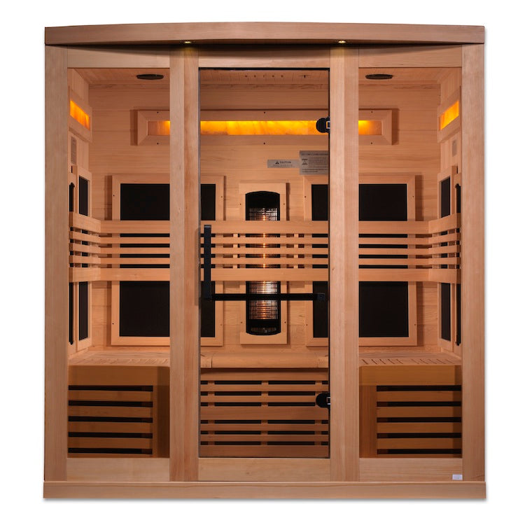 Golden Designs 6-Person Full Spectrum PureTech™ Near Zero EMF FAR Infrared Sauna with Himalayan Salt (Canadian Hemlock) Saunas Golden Designs