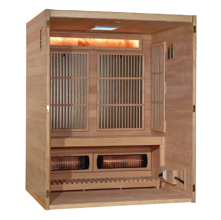 Golden Designs Soria 3 Person Hybrid Sauna- Full Spectrum Infrared and Traditional Sauna Saunas Golden Designs