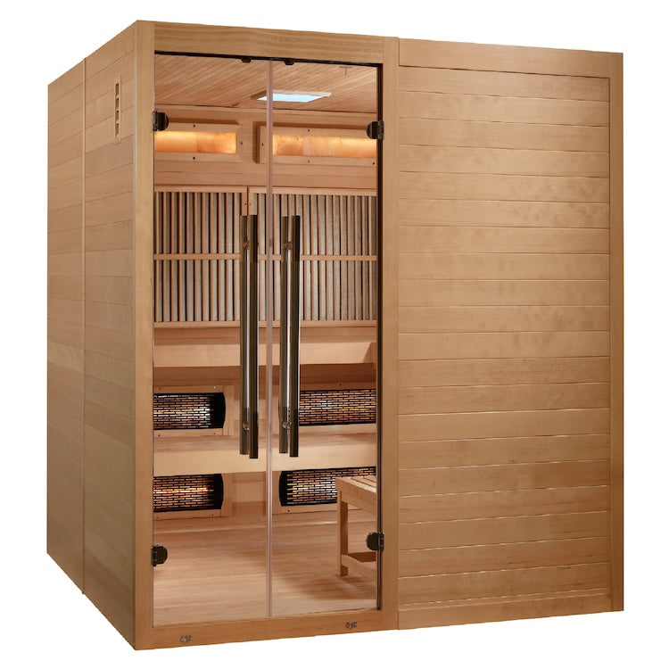 Golden Designs Toledo 6 Person Hybrid Sauna- Full Spectrum and Traditional Stove Saunas Golden Designs