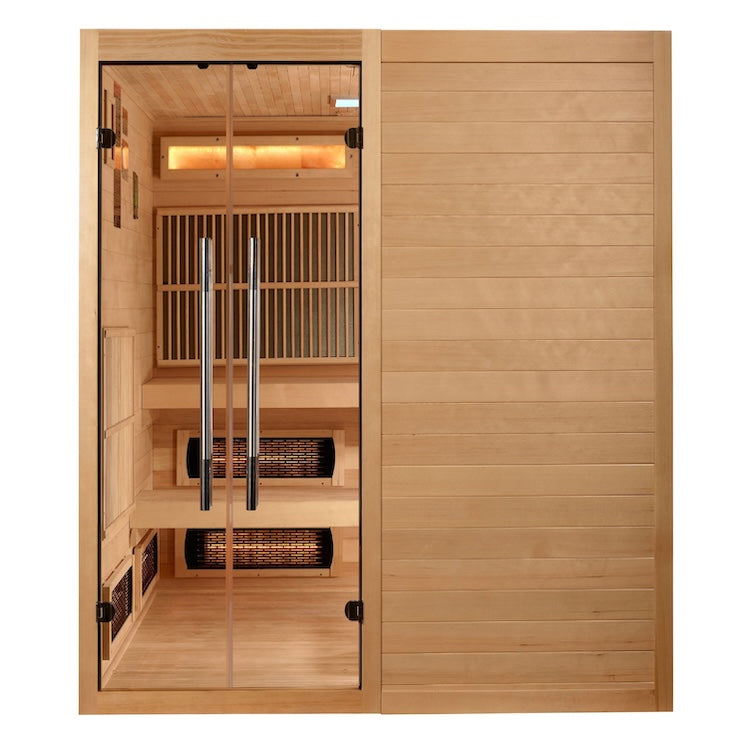 Golden Designs Toledo 6 Person Hybrid Sauna- Full Spectrum and Traditional Stove Saunas Golden Designs