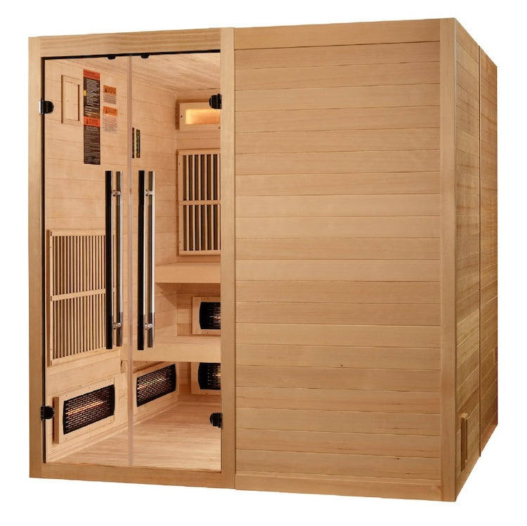 Golden Designs Toledo 6 Person Hybrid Sauna- Full Spectrum and Traditional Stove Saunas Golden Designs Default Title