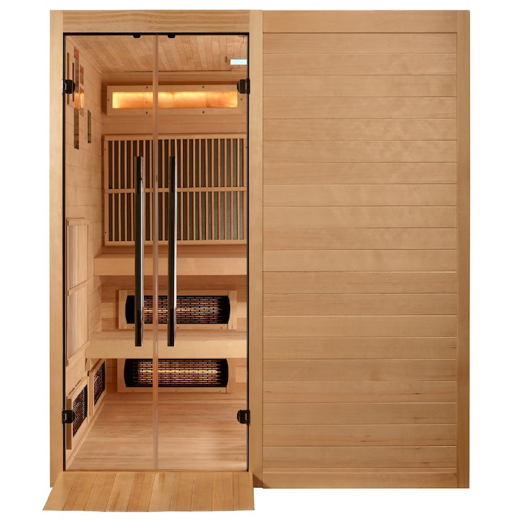 Golden Designs Toledo 6 Person Hybrid Sauna- Full Spectrum and Traditional Stove Saunas Golden Designs