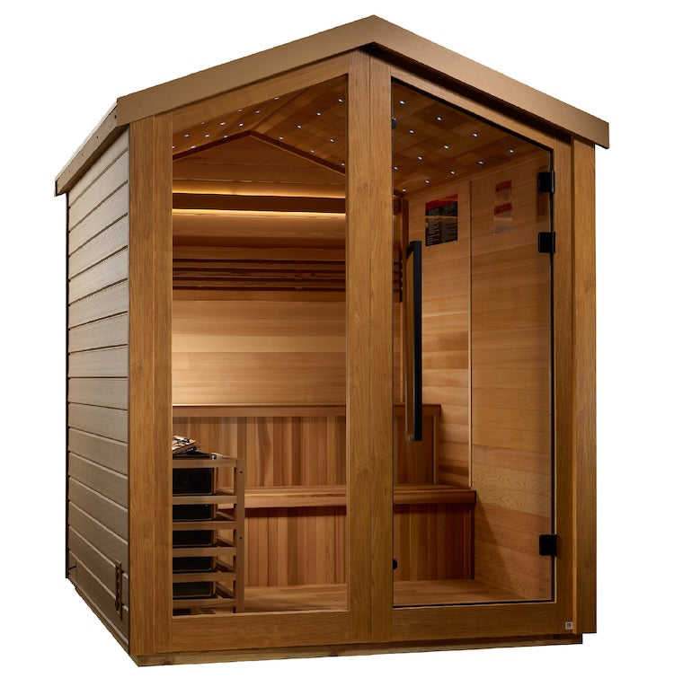 Golden Designs Kaarina 6 Person Outdoor Traditional Sauna - Canadian Red Cedar Interior Saunas Golden Designs Default Title